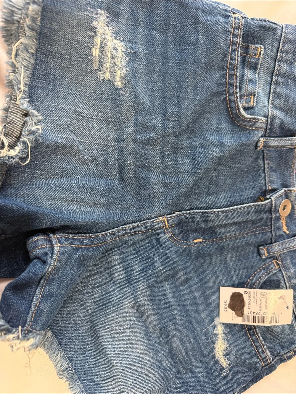 The Children's Place Distressed Blue Denim Frayed-Hem Shorts